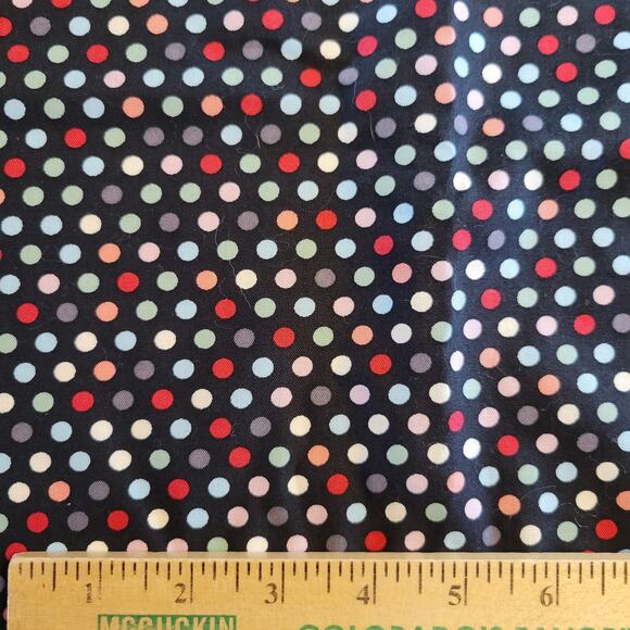 Brother Sister Studio Polka Dot Fabric Remnant 64x44 Quilting Cotton Black - Picture 8 of 10